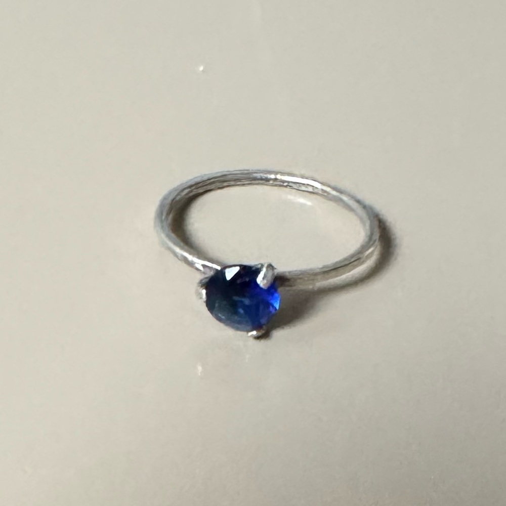 Sapphire and sterling ring